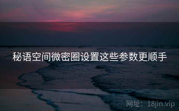 秘语空间微密圈设置这些参数更顺手  第1张