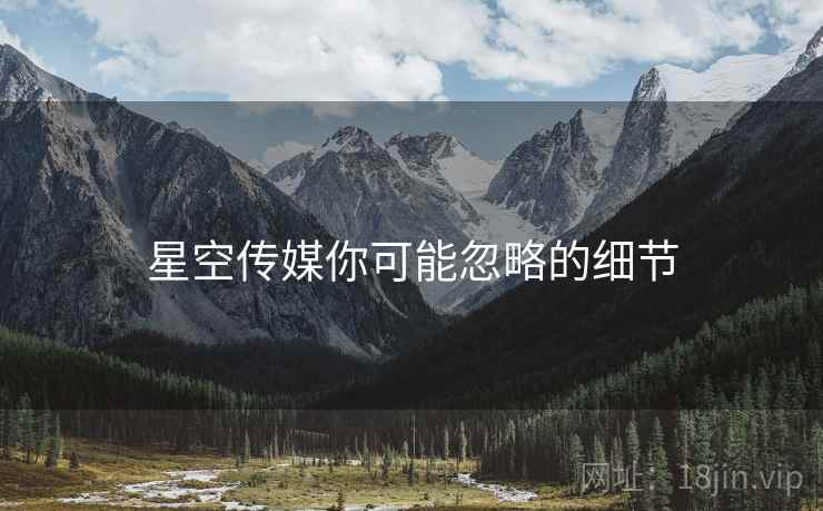 星空传媒你可能忽略的细节  第1张