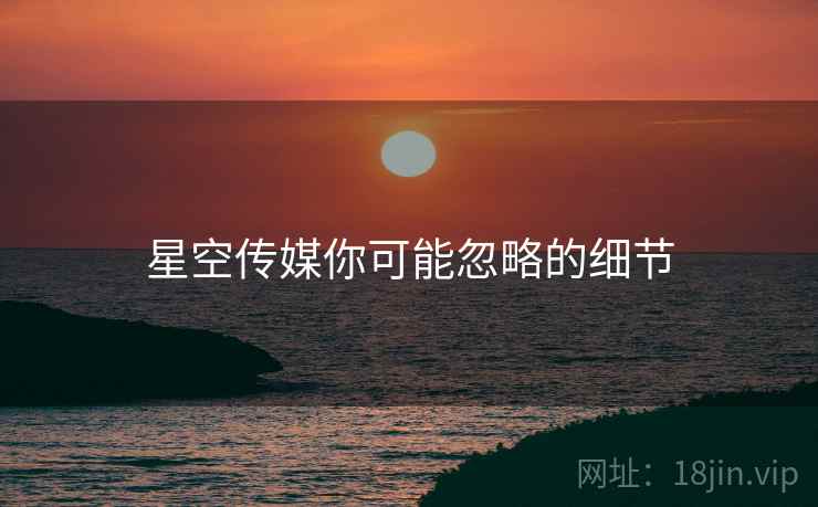星空传媒你可能忽略的细节  第2张